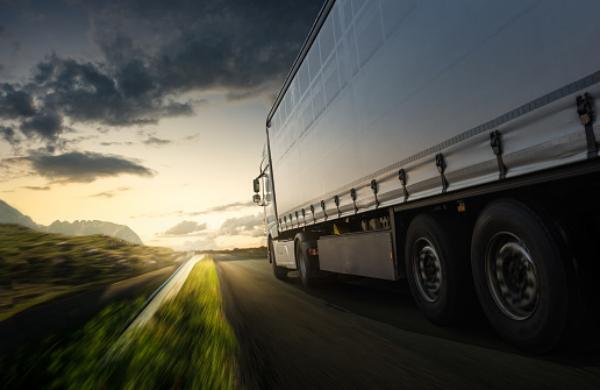 lorry on country road